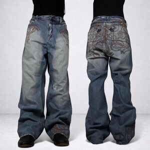Akademiks Men's Blue and Navy Jeans